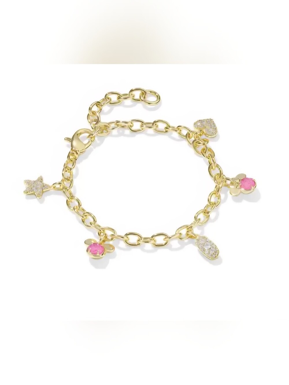 Kendra Scott Disney Mickey/Minnie Charm Bracelet Gold NWT